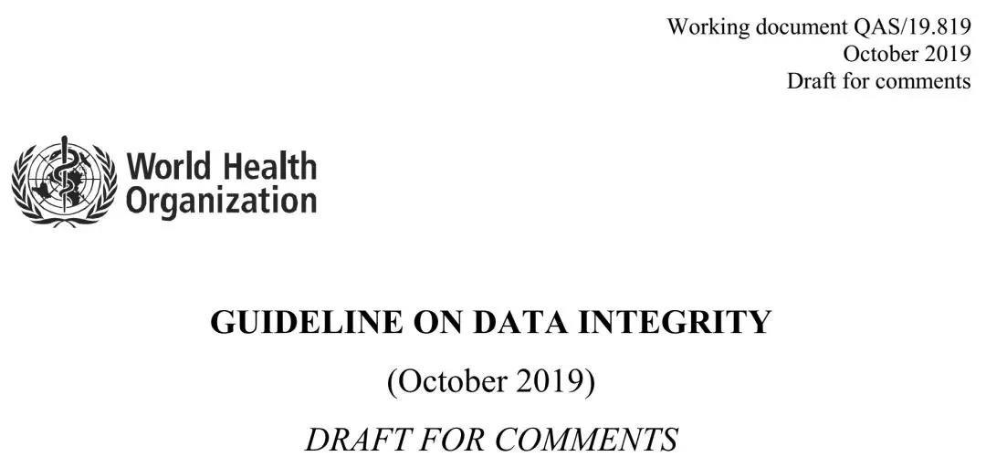 WTO Neue Version von QAS/19.819 „Guidelines for Data Integrity